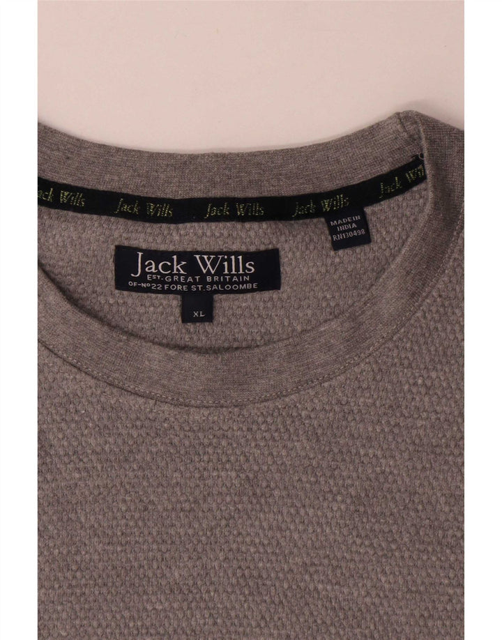 Jack Wills Herren T-Shirt Top XL Grau Baumwolle