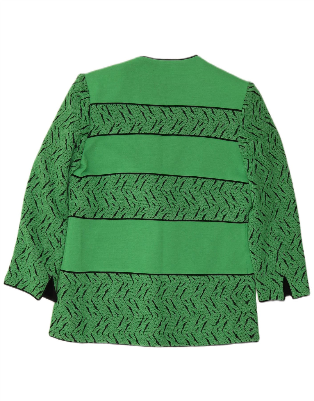 Pierre Cardin Damen-Blazerjacke mit 3 Knöpfen, EU 44, XL, grüne geometrische Wolle