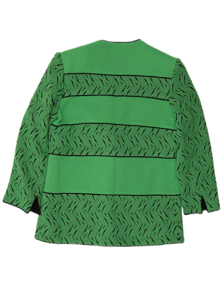 Pierre Cardin Damen-Blazerjacke mit 3 Knöpfen, EU 44, XL, grüne geometrische Wolle