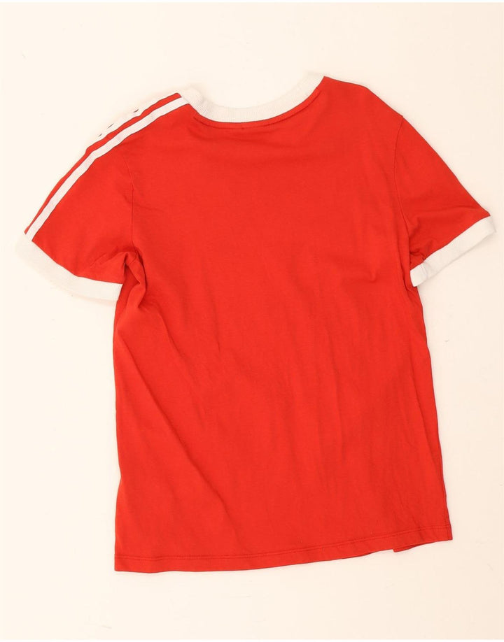 Adidas Damen T-Shirt Top UK 12 Mittelrote Baumwolle