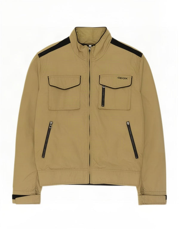 Geox Herren Respira Utility Jacke UK 42 XL Beige Colourblock Polyamid