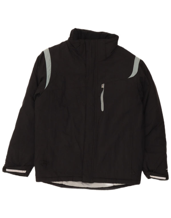 Columbia Wattierte Jacke mit Kapuze für Jungen, 14–15 Jahre, schwarzes Colourblock-Nylon