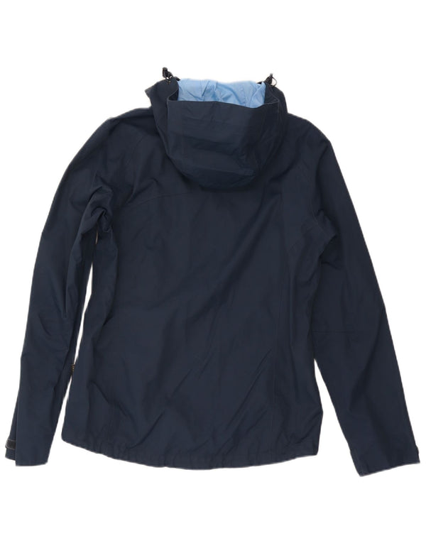 Jack Wolfskin Damen Regenjacke mit Kapuze UK 12/14 Medium Navy Blue Polyamid