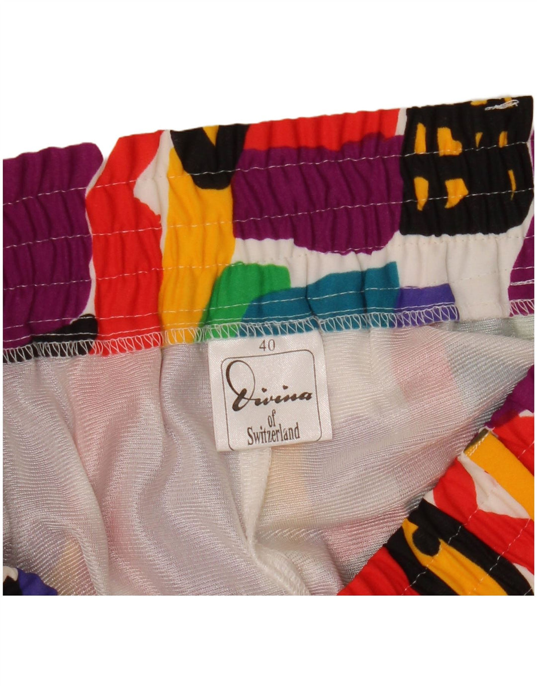 Divina Damen Faltenrock EU 40 Mittel W34 Mehrfarbig Geometrisch