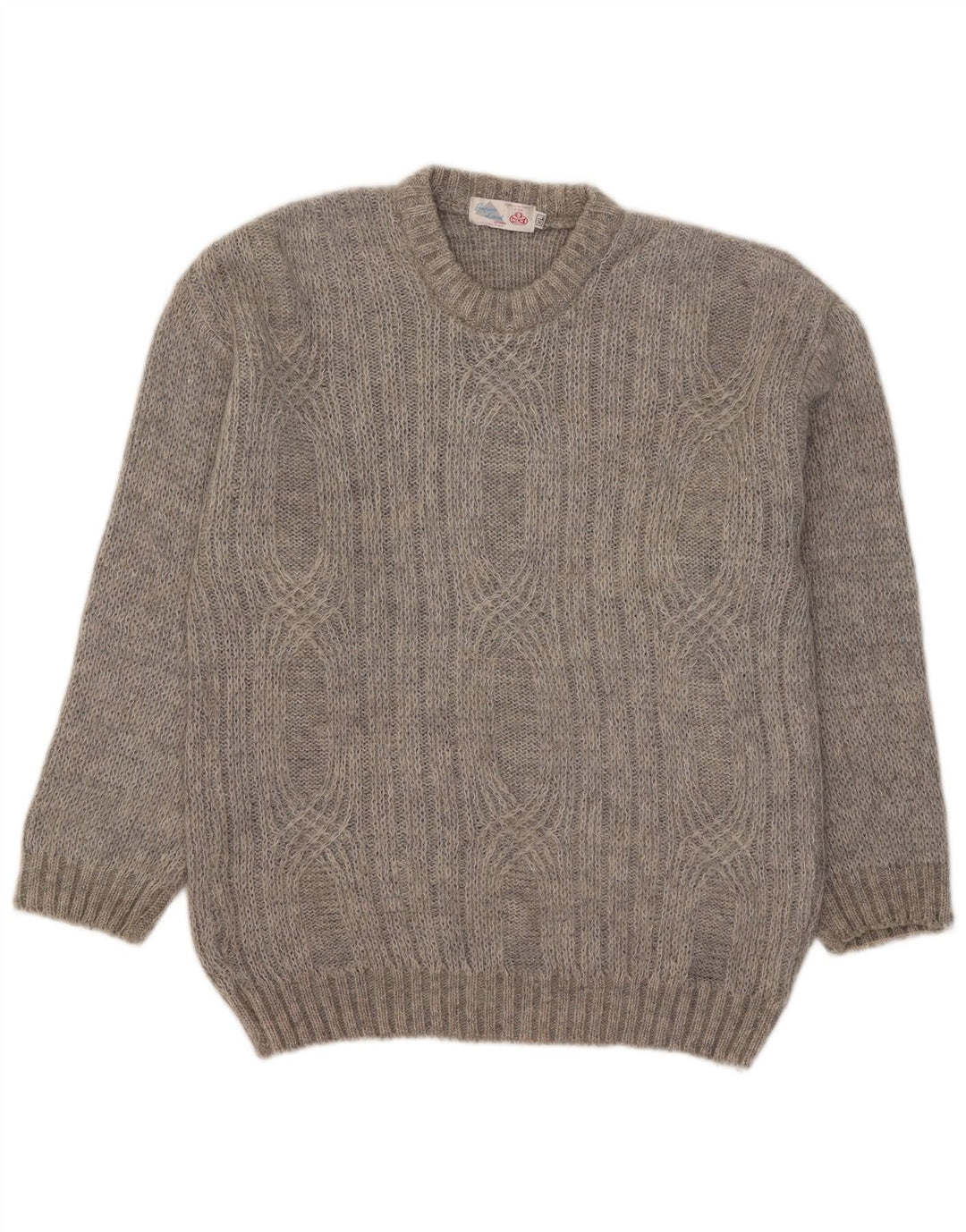 Vintage Herren Rundhalspullover Pullover XL Grau Geometrisch