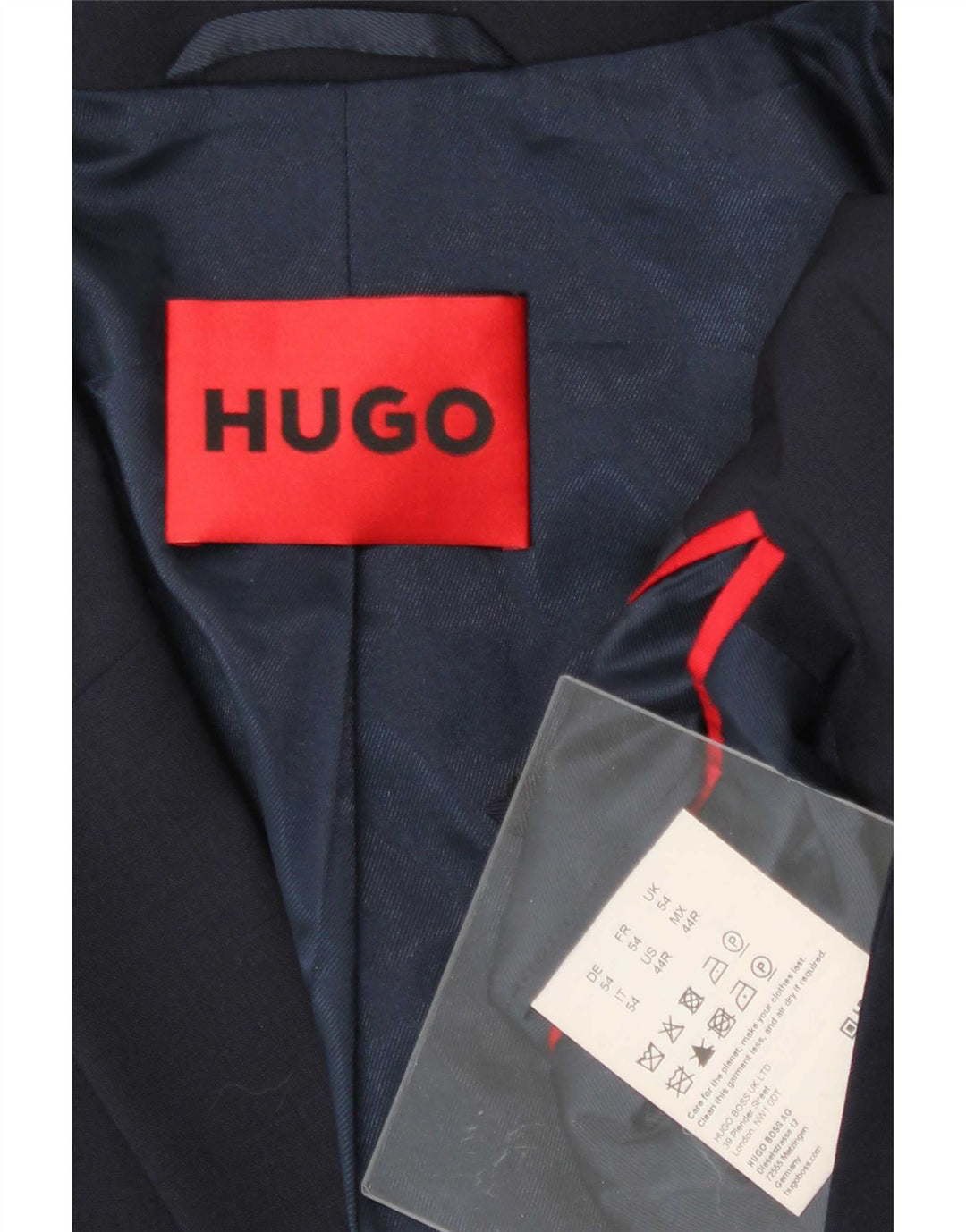 Hugo Boss Herren-Blazer mit 2 Knöpfen, UK 54, 2XL, marineblaue Schurwolle