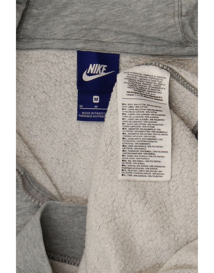 NIKE Herren-Kapuzenpullover mit Reißverschluss, mittelgrau gefleckte Baumwolle