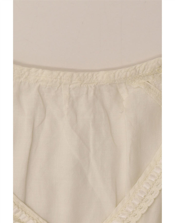 Vintage Damen A-Linie Kleid UK 14 Medium Beige