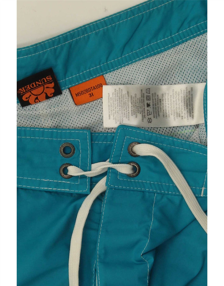 Sundek Herren-Badeshorts aus mittelblauem Nylon