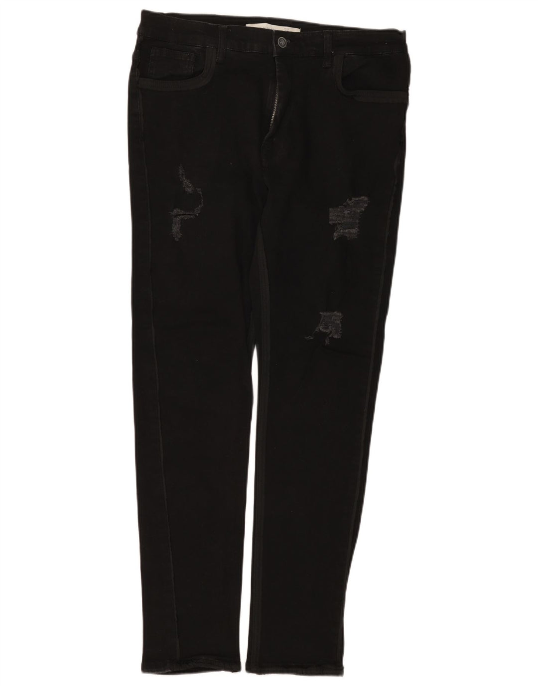 Zara Herren Distressed Slim Jeans EU 44 Large W34 L29 Schwarz