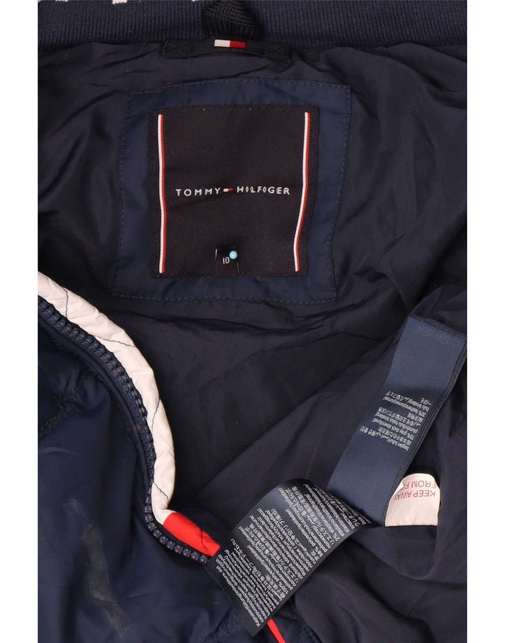 Tommy Hilfiger wattierte Jungenjacke mit Kapuze, 9–10 Jahre, marineblaues Polyester