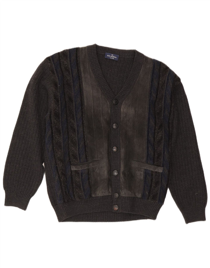 Malagrida Herren Strickjacke Mittelgrau