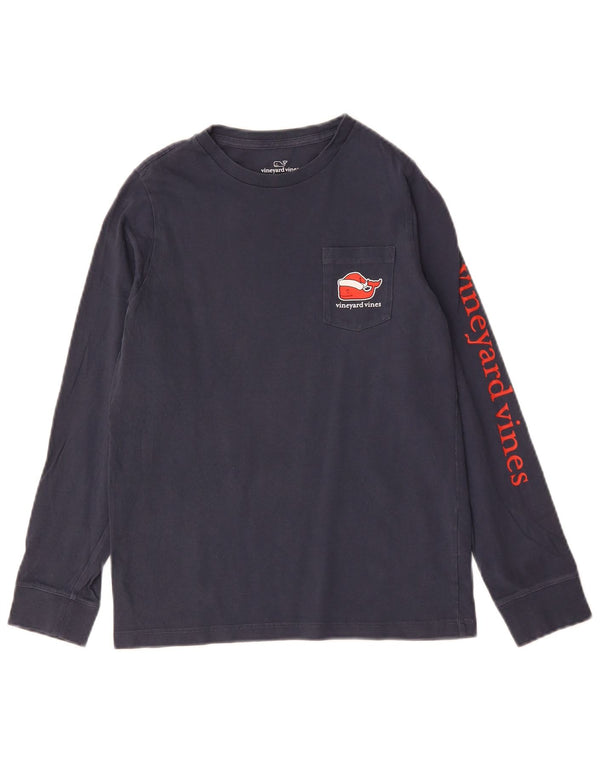 Vineyard Vines Langarmshirt mit Grafik für Jungen, 11–12 Jahre, Größe S, Marineblau