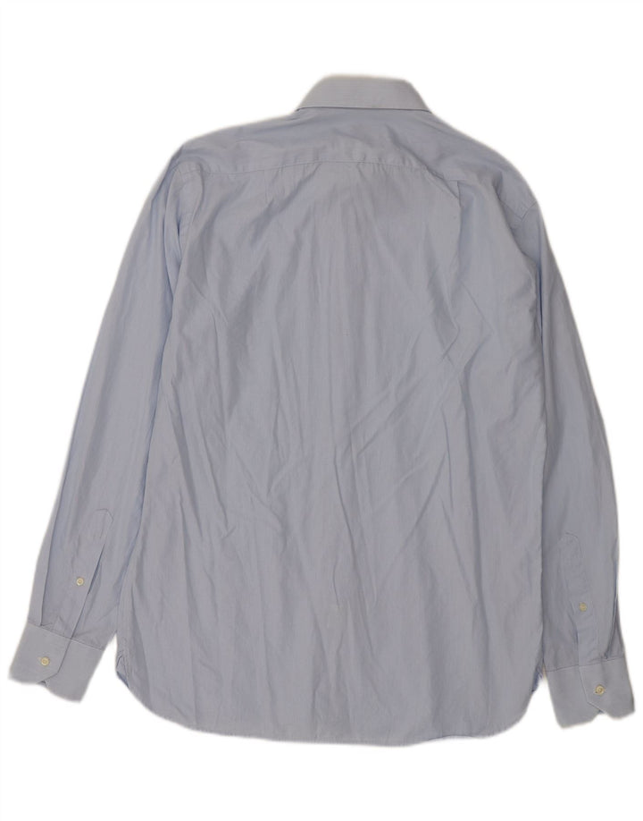 Boggi Milano Herrenhemd Größe 38 15 1/2 mittelblaue Baumwolle