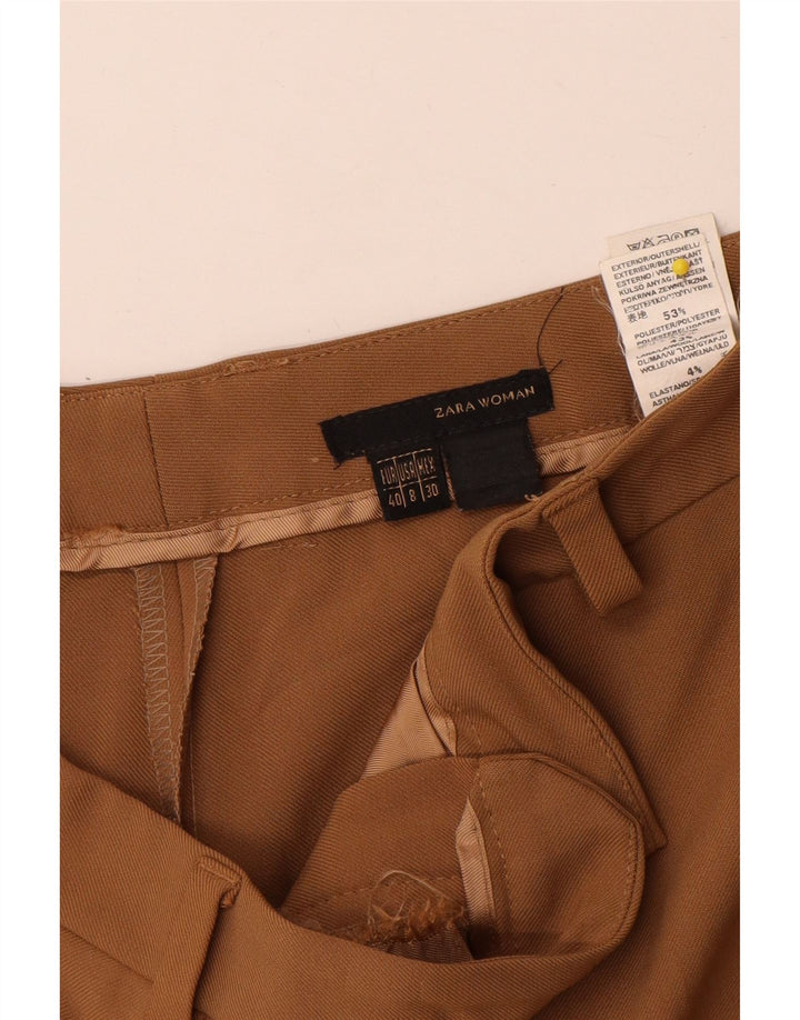 Gerade Chino-Hose für Damen von Zara, EU 40, Mittel W30 L31, Braun