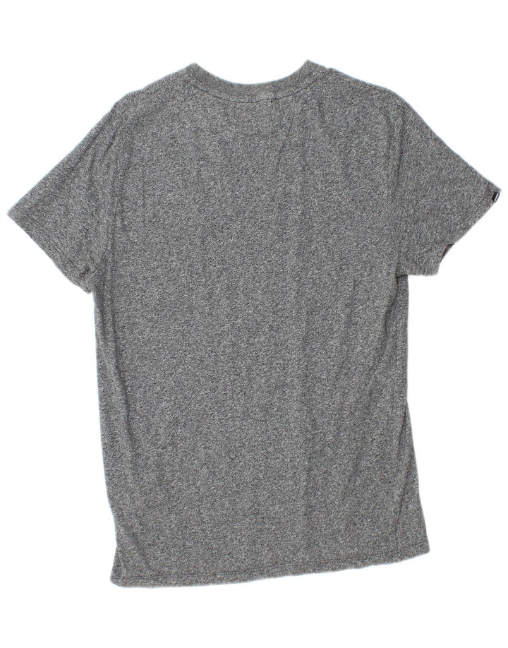 Superdry Herren T-Shirt-Oberteil aus mittelgrau gefleckter Baumwolle