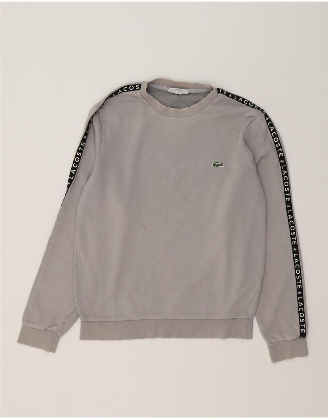 Lacoste Herren-Sweatshirt mit Grafik, Größe 3, klein, grau, Farbblock