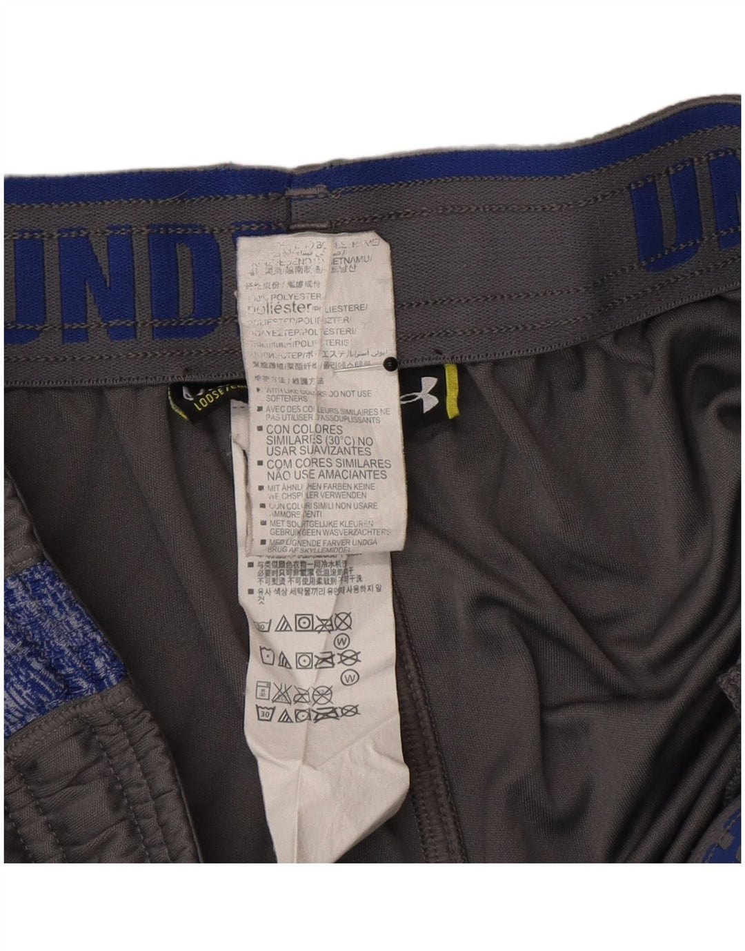 Under Armour Herren-Sportshorts aus mittelgrauem Colourblock-Polyester