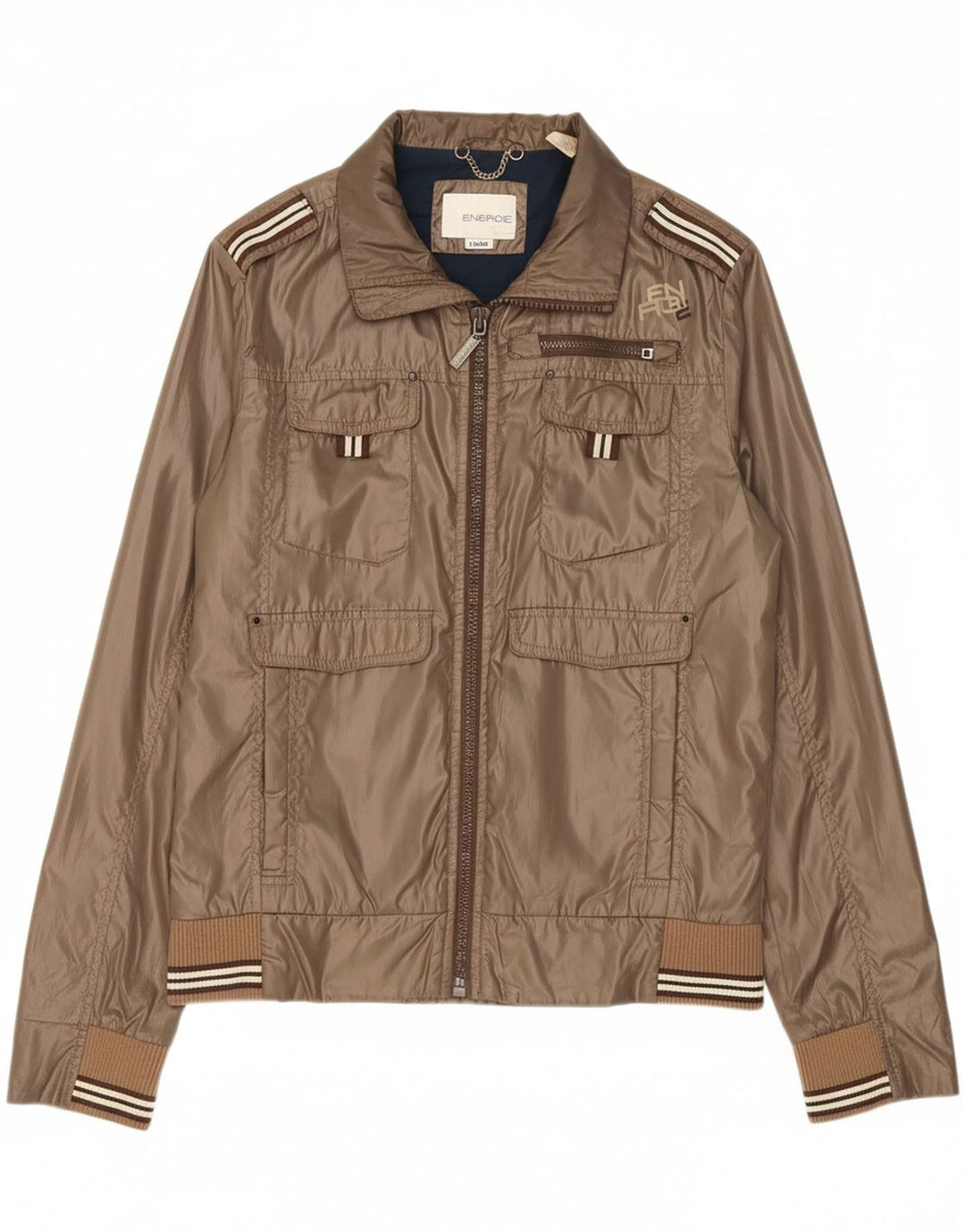 ENERGIE Womens Utility Jacket UK 16 Large Beige Polyester Vintage Energie and Second-Hand Energie from Messina Hembry 