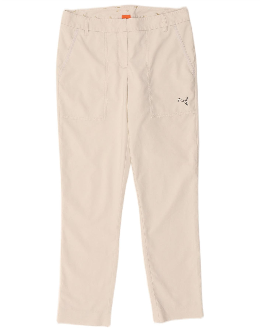 Puma Damen Slim Chino Hose UK 10 Small W32 L28 Weiß Polyester