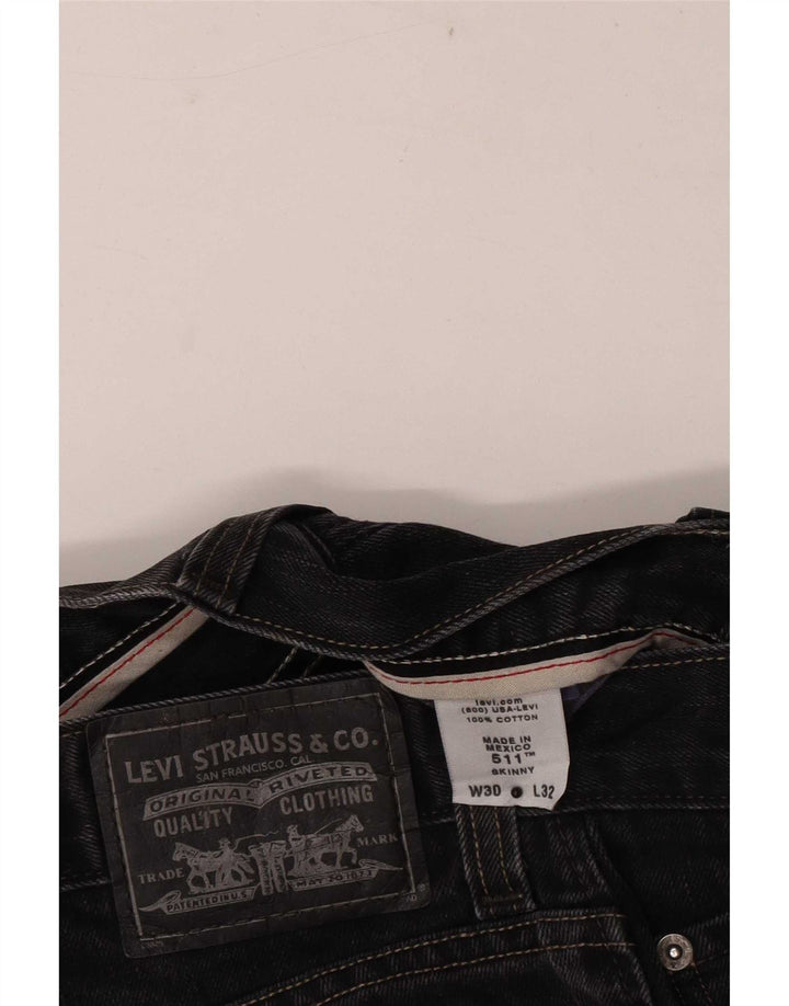 Levi's Damen 511 Skinny Denim Shorts W30 Mittelschwarze Baumwolle