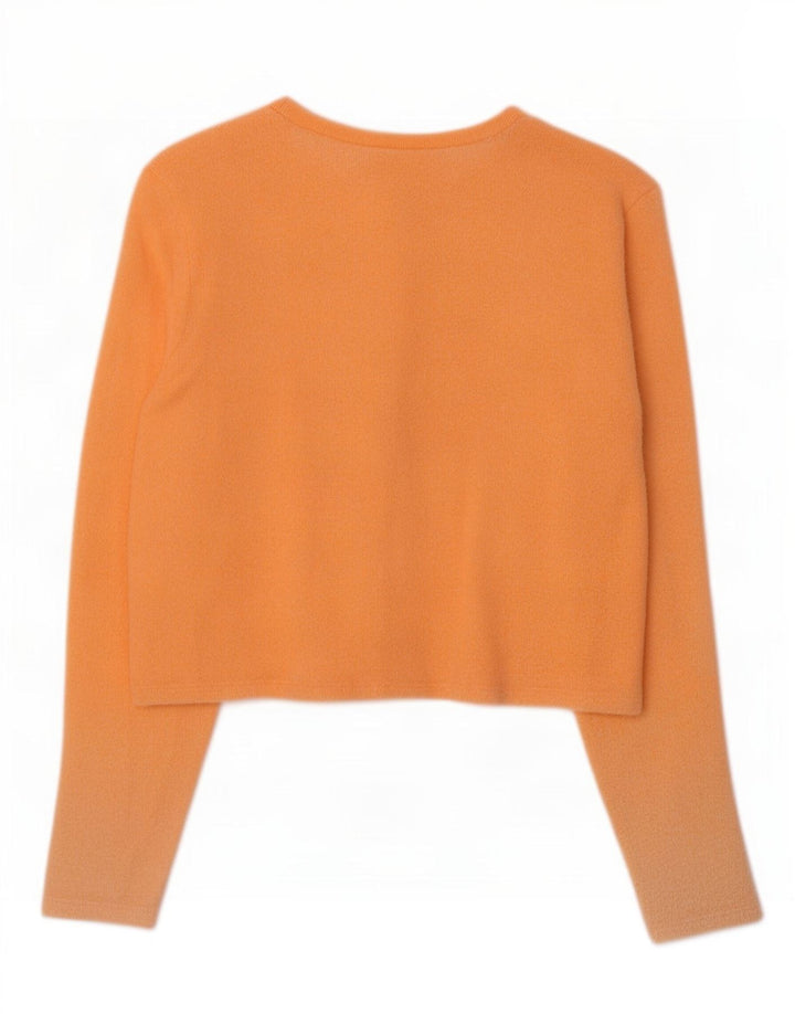 Zara Damen Crop Cardigan Top UK 12 Mittelorange