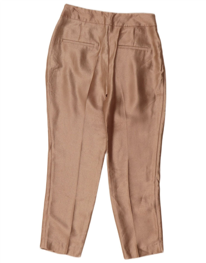 Zara Damen Tapered Casual-Hose, Größe S, W27, L26, Beige, Polyester