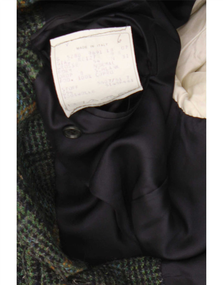 Nino Cerruti Herren 2-Knopf-Blazerjacke IT 54 2XL grün karierte Wolle