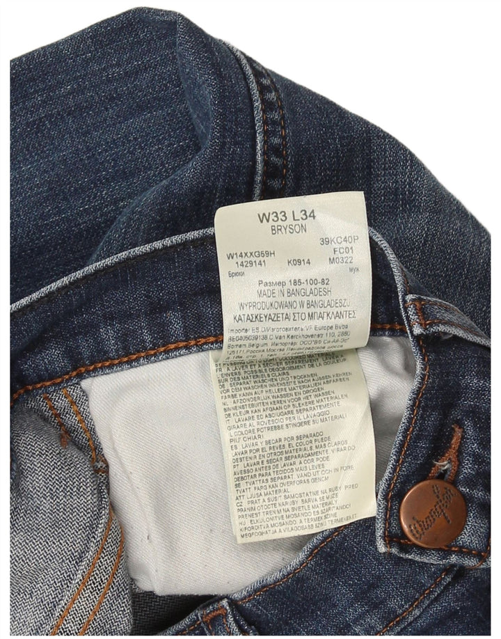 Wrangler Herren Bryson Slim Jeans W33 L28 Marineblau Baumwolle