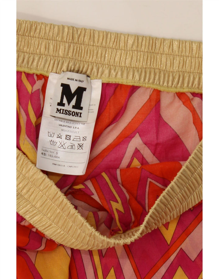 Missoni Damen-Shorts mit hoher Taille, Größe S, W26, rosa, geometrisches Polyester