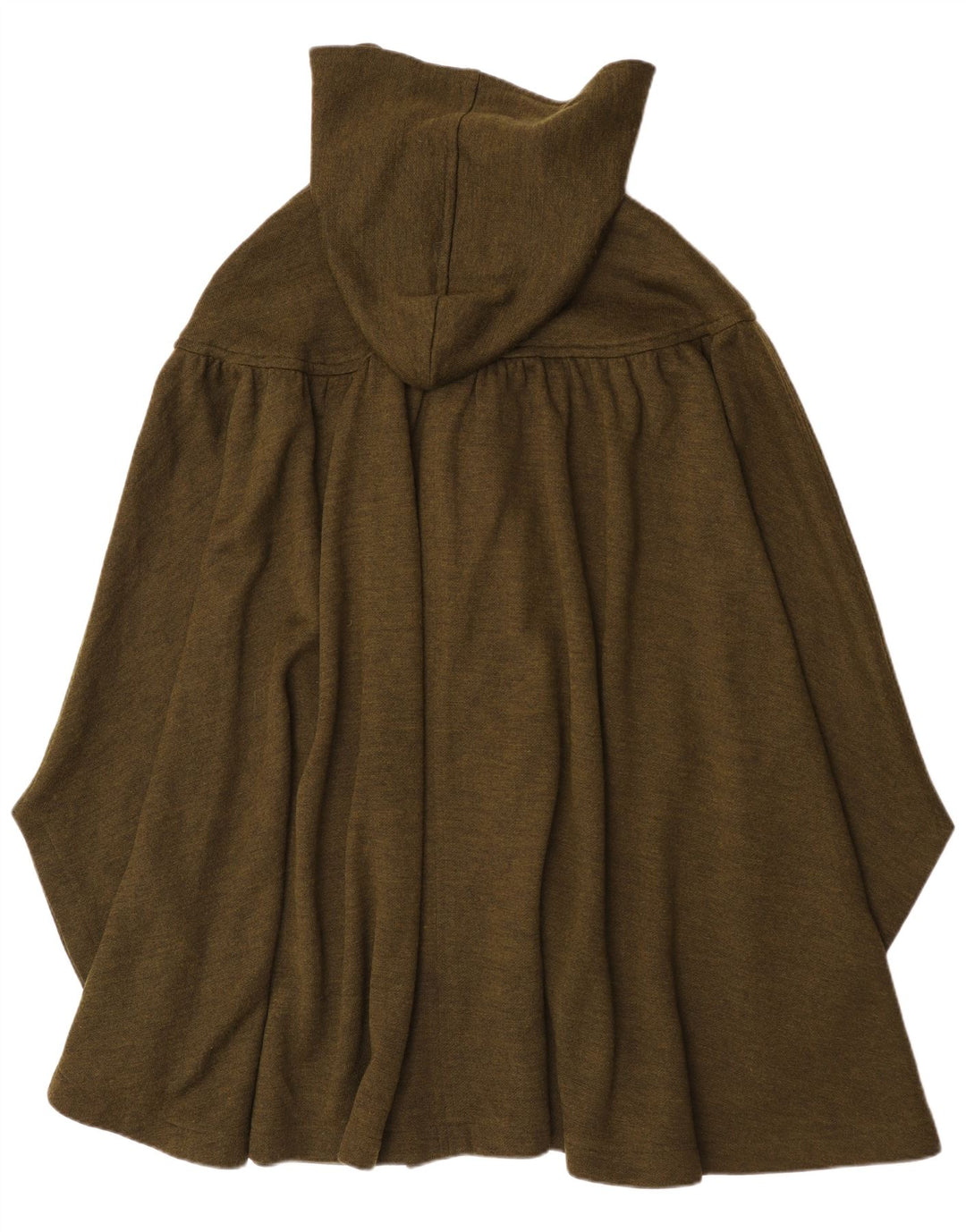 Vintage Damen Poncho-Mantel mit Kapuze, Einheitsgröße, Khaki