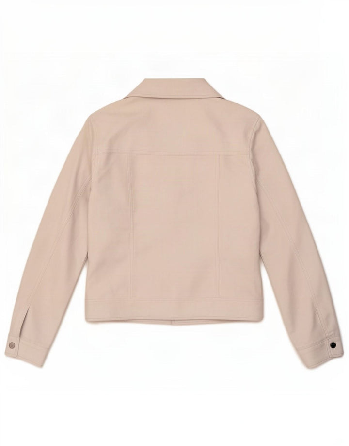 Marks & Spencer Damen Kunstlederjacke UK 8 Small Off White