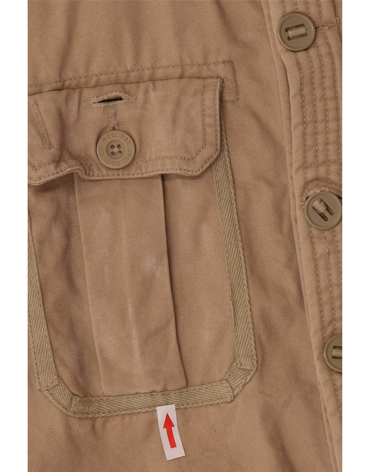 Superdry Herren-Militärhemd, Größe L, Beige, Baumwolle