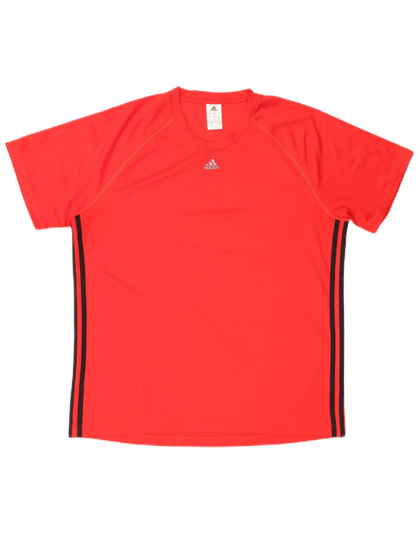ADIDAS Herren Climalite T-Shirt Top XL Rot Polyester