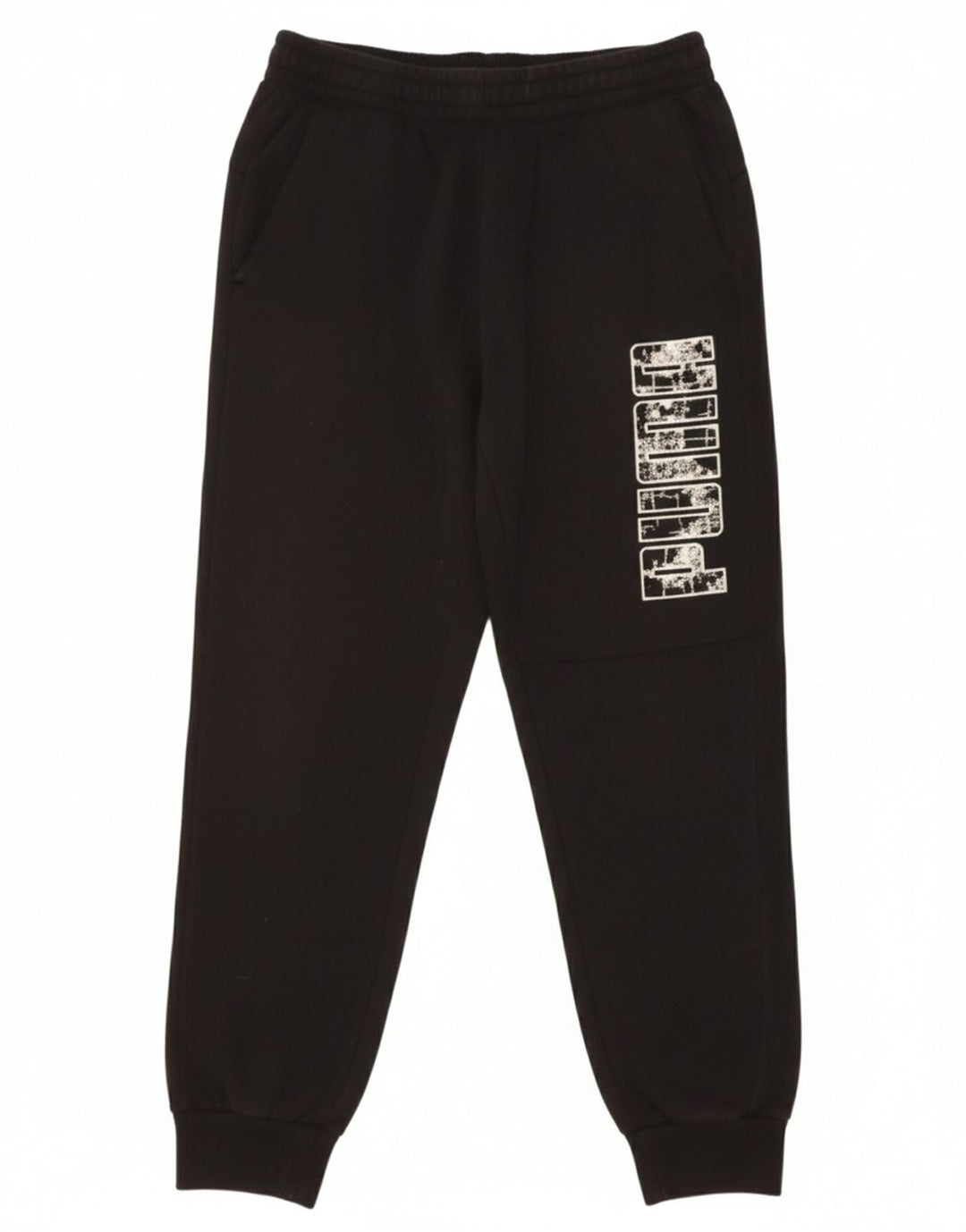 PUMA Mens Graphic Tracksuit Trousers Joggers Medium  Black Cotton