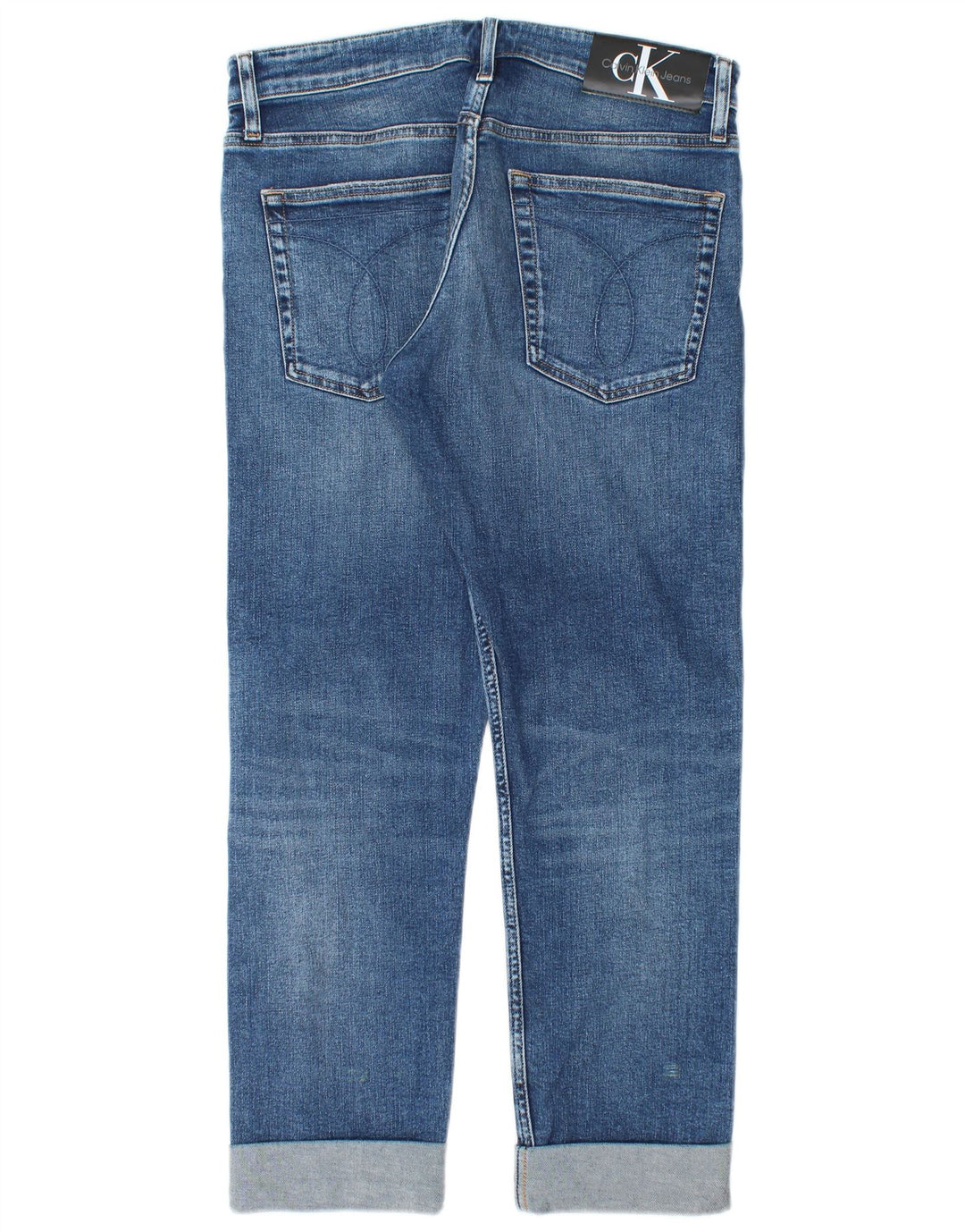 Calvin Klein Herren Straight Jeans W32 L27 Blaue Baumwolle