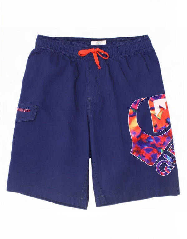 Quiksilver Jungen Badeshorts mit Grafik, 9–10 Jahre, Größe S, Marineblau