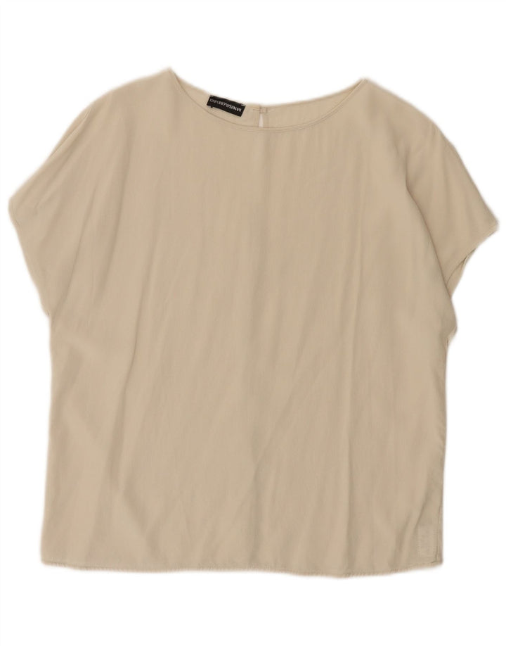 Emporio Armani Damen Bluse Top UK 14 Medium Beige