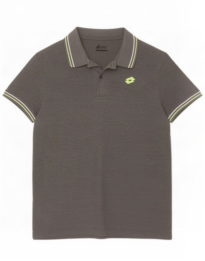 Lotto Herren-Poloshirt, groß, graue Baumwolle