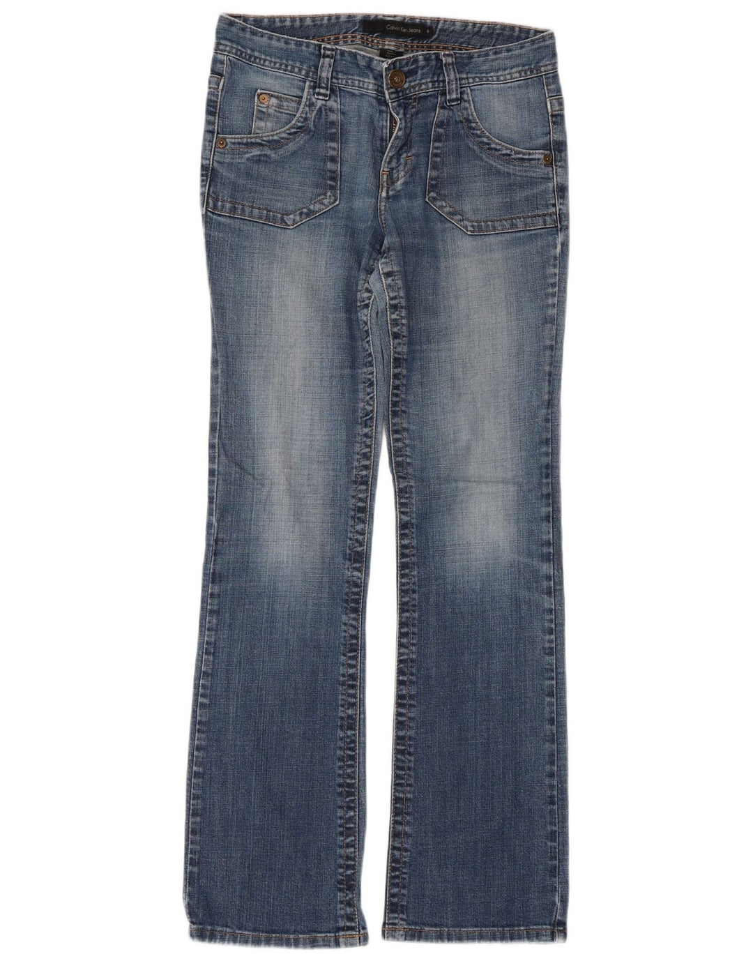 CALVIN KLEIN Damen Bootcut Jeans US 6 Small W32 L30 Blaue Baumwolle