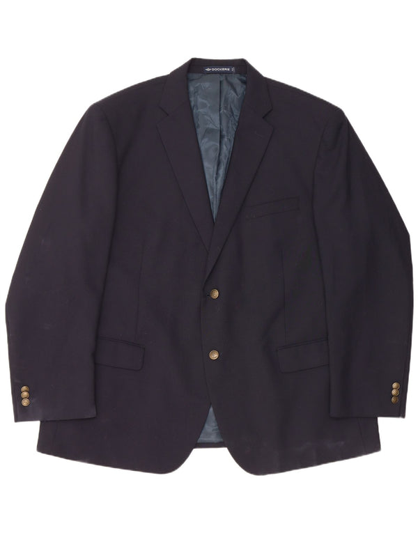 Dockers Herren-Blazer mit 2 Knöpfen, IT 50, groß, marineblau, Polyester