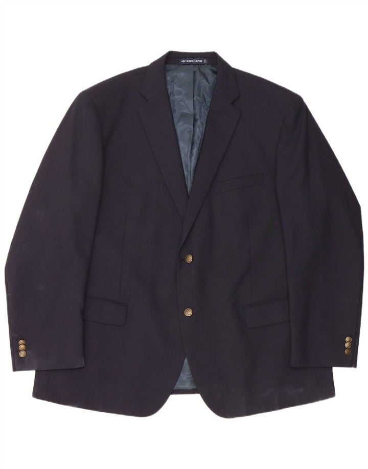 Dockers Herren-Blazer mit 2 Knöpfen, IT 50, groß, marineblau, Polyester