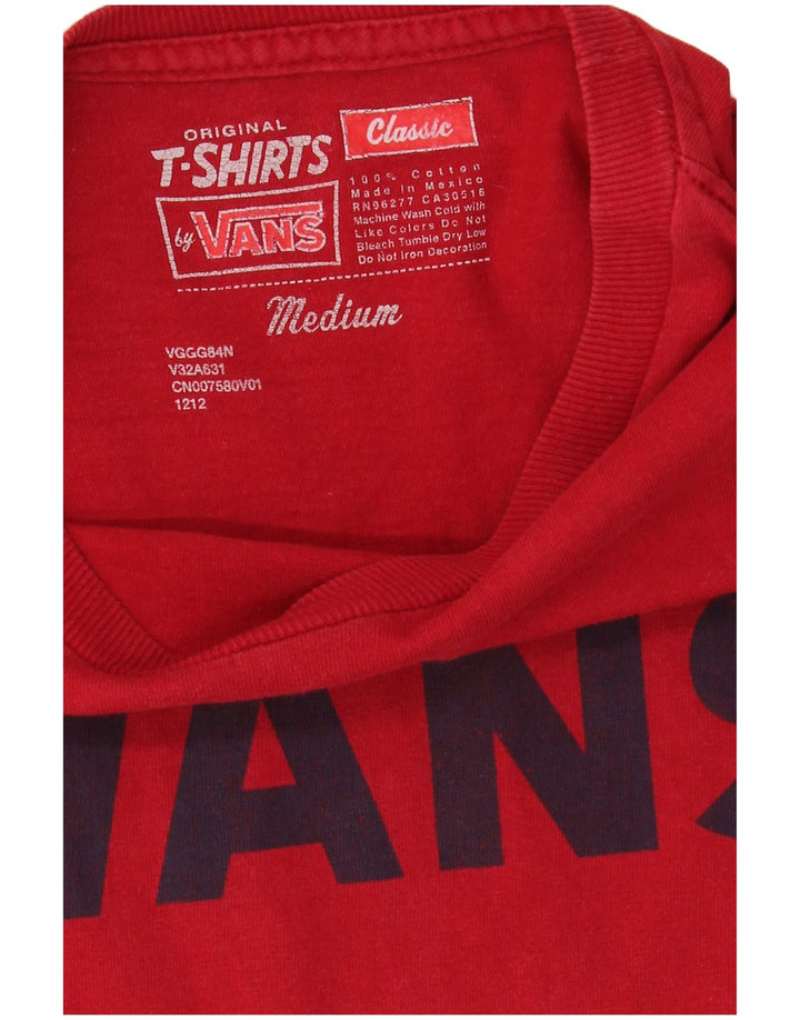 Vans Herren-T-Shirt mit klassischer Grafik, mittelrote Baumwolle