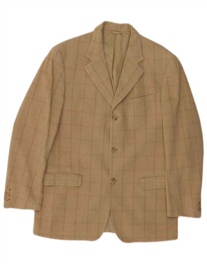 CERRUTI 1881 Herren 3-Knopf-Blazerjacke UK 38 Mittelbeige kariert