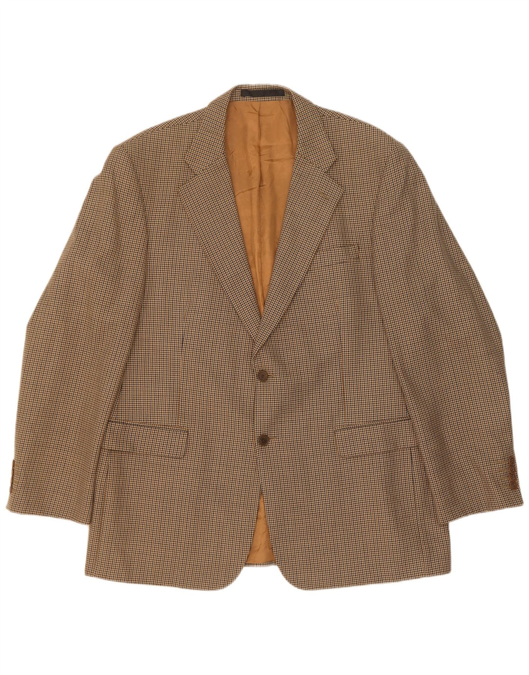 Marks & Spencer Herren-Blazer, lang, mit 2 Knöpfen, UK 44, XL, beige Hahnentrittmuster