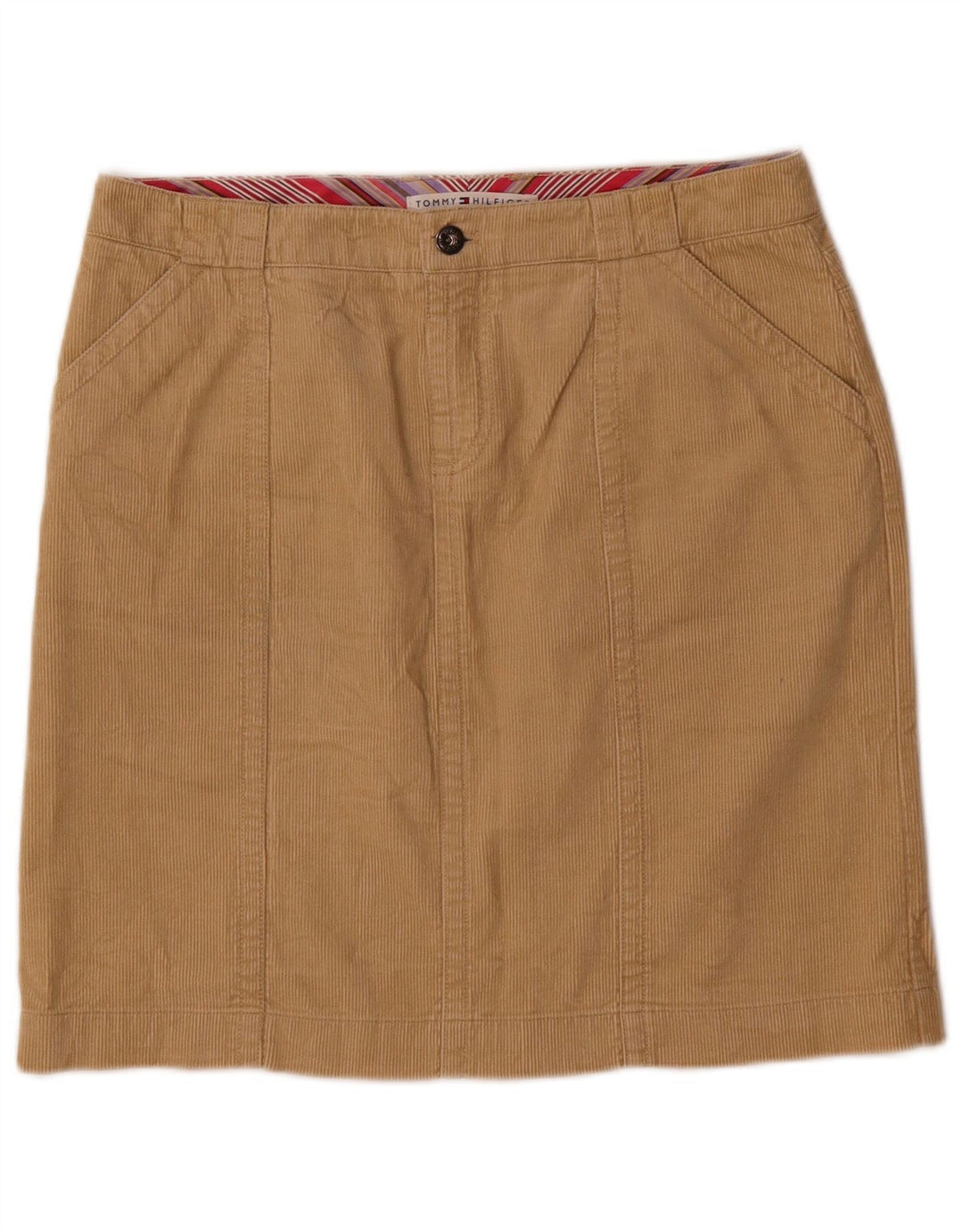 Tommy Hilfiger Damen Cordrock US 8 Medium W32 Beige Baumwolle