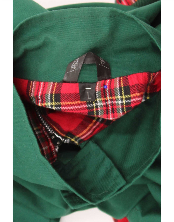 Vintage Herren Bomberjacke UK 40 Großes grünes Polyester Retro