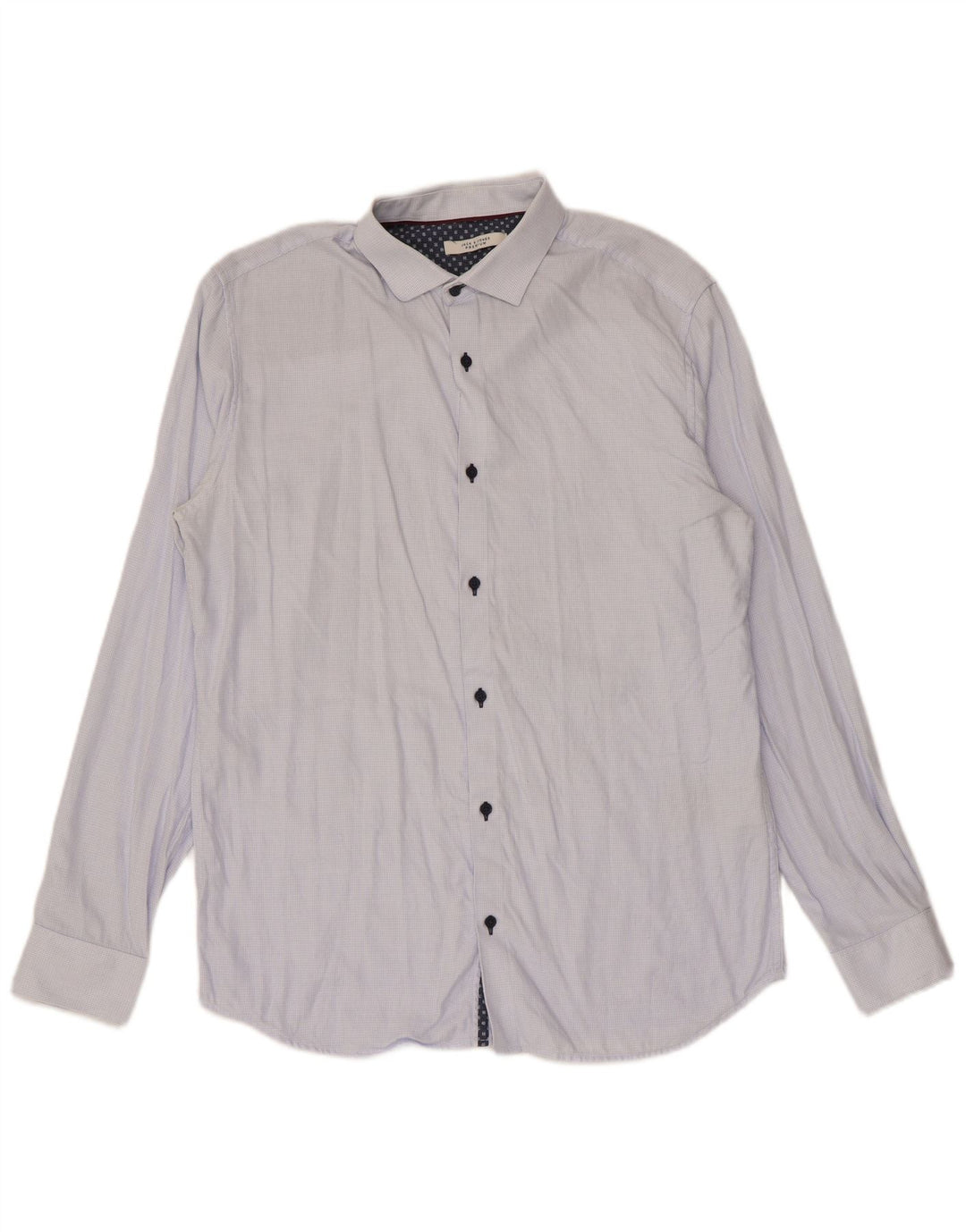 Jack & Jones Herrenhemd, Größe 42, groß, blau kariert, Baumwolle
