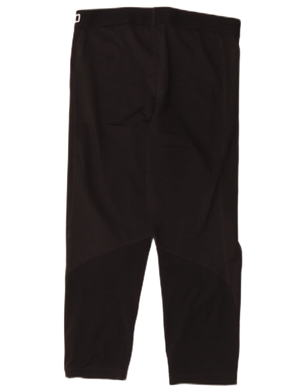 Nike Womens Dri Fit Graphic Capri Leggings UK 14 Large Schwarz Polyester