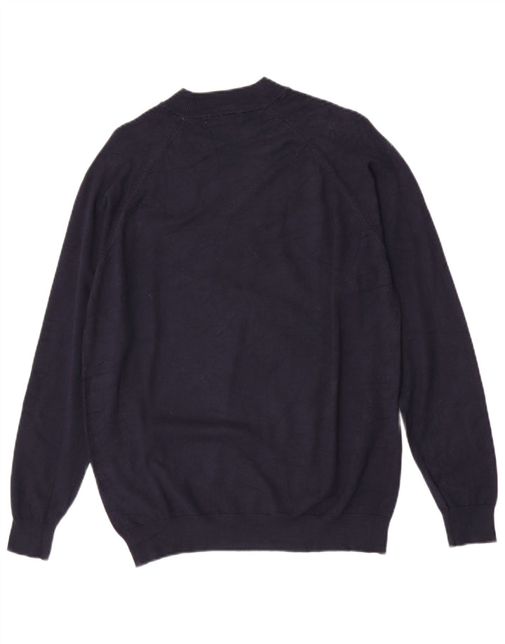 Zara Herren-Pullover mit Rundhalsausschnitt, mittlere marineblaue Viskose
